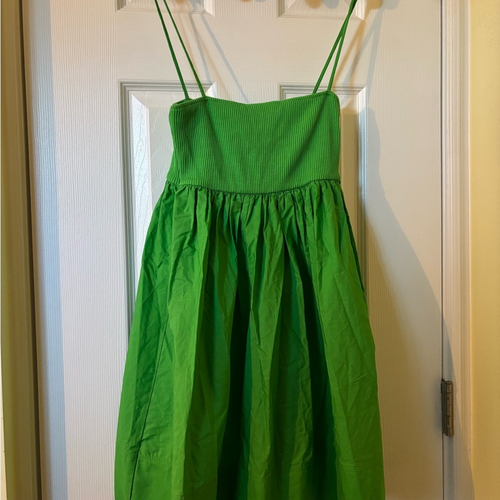 Adorable Green Spaghetti Strap Dress
